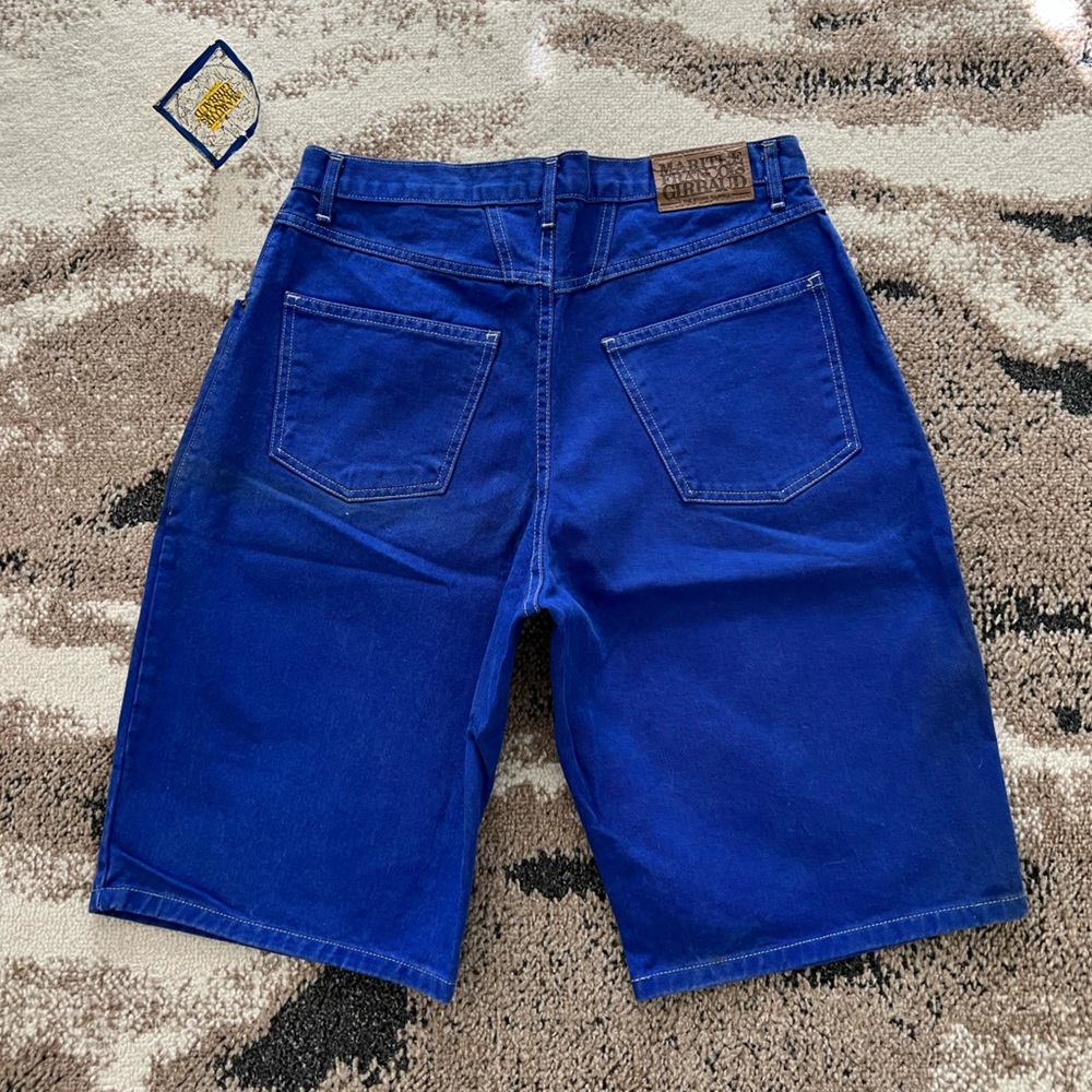 1991 deadstock marithe francois girbaud knee length shorts in royal • size 31 - Picture 2 of 10